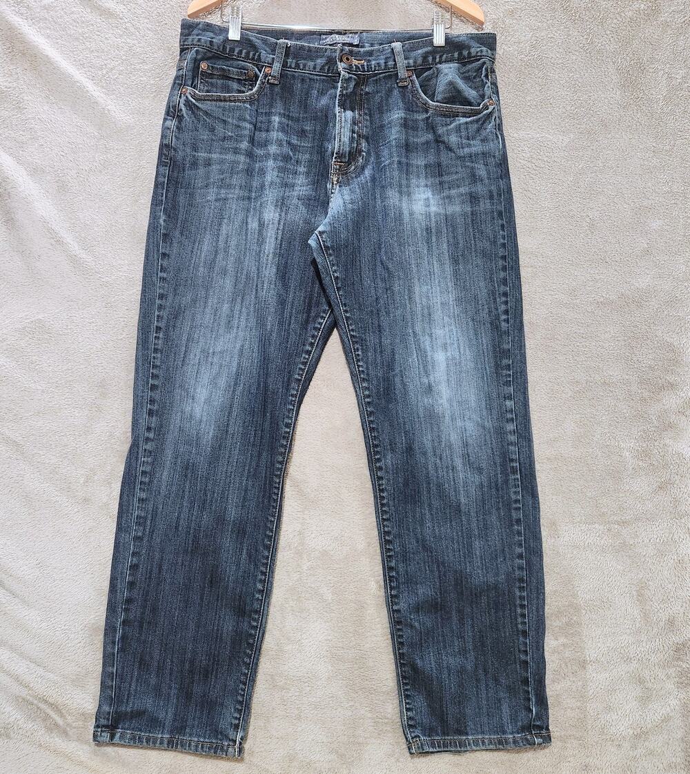 Lucky Brand Mens Dark Wash 221 Original Straight Leg Jeans Size 36x30 Minimalist